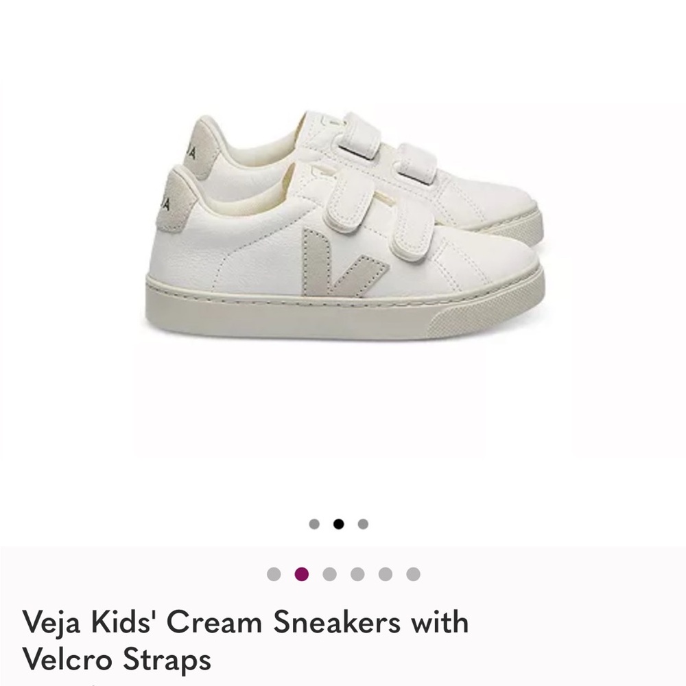 Veja Kids' White Sneakers with Velcro Closure